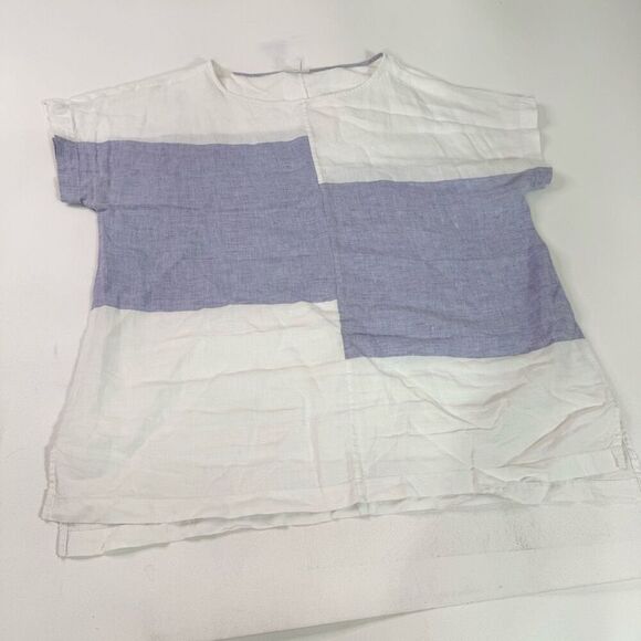 J Jill Pure Top Womens XL Linen Oversized Pullover Crewneck Flowy Lagenlook - Picture 2 of 8